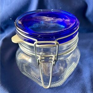 Fido 17.5 oz/ 1/2 Liter Food & Canning Glass Jar Cobalt Blue Made in Italy